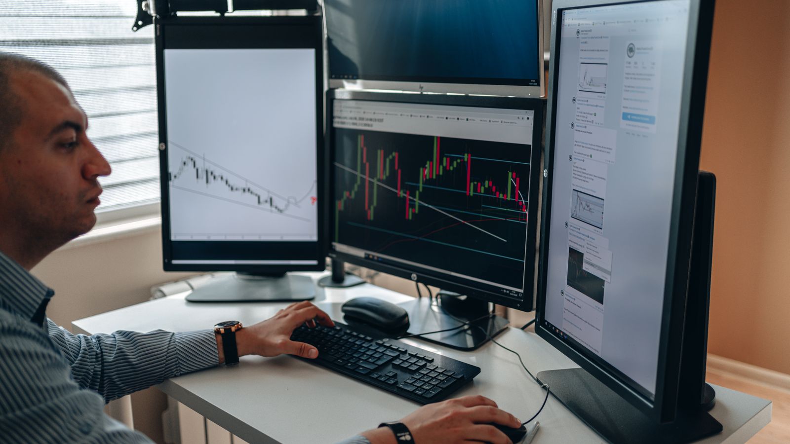 Dashboards across three monitors